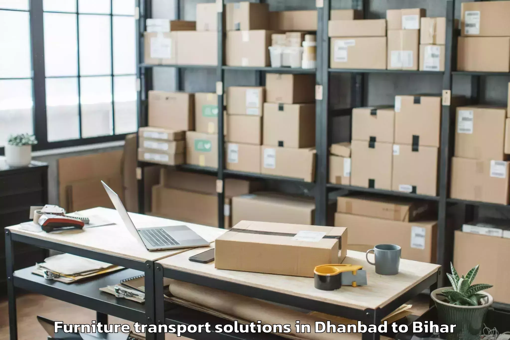 Easy Dhanbad to Mohiuddinagar Furniture Transport Solutions Booking